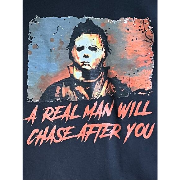 Michael Myers shirt, reworked plaid and tee, Halloween movie, Large - Picture 2 of 5